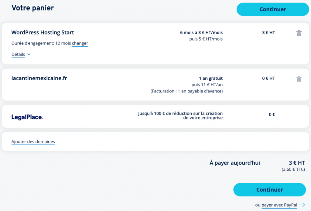 exemple panier ionos