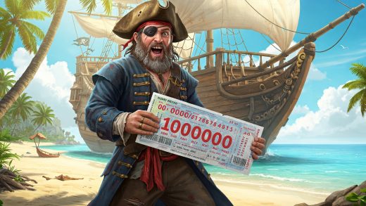 pirate avec ticket gagnant au loto